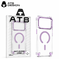 Coque de téléphone transparente anti-jaunissement magnétique personnalisée ATB pour iPhone 17 18 Pro Max avec boîte cadeau de vente au détail