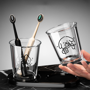 Tazza in Vetro Stile Coreano con Disegni Cartoon, Senza Manici e Coperchio, per Succhi, Bevande, Gelati e Dessert - Product Image 2