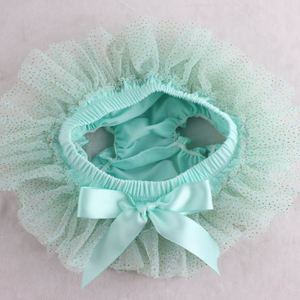 Culottes à volants en mousseline pour bébés, couvre-couches tendance en coton pailleté menthe, tutu pour bébés, vente en gros 2022 - Product Image 2