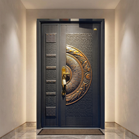 Porte extérieure moderne en fer forgé, design personnalisé, dernière tendance, fabrication d'usine, porte en acier de haute qualité