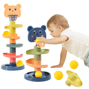 Juguete Educativo Temprano de Plástico con Torre de Bolas Rodantes <span class=keywords><strong>para</strong></span> Bebés y Niños de 5 a 7 Años con Pista Giratoria Apilable, Regalo - Product Image 1