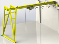 Grue semi-portique à rail au sol de 5 tonnes, grue portique à une seule jambe pour chantier de fabrication
