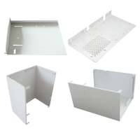 Pièces d'acier estampées avec revêtement en poudre blanche personnalisées, découpe laser, pliage d'aluminium et fabrication de tôles, boîtier