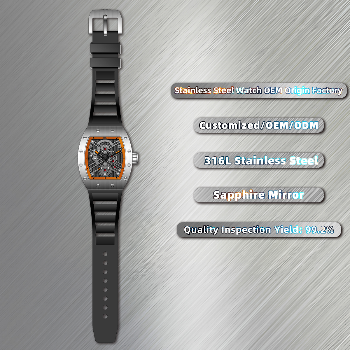 Argent/Orange/Noir