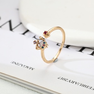 Anillo de Cobre para Mujer, Chapado en Oro, Joyería Delicada, Anillo Elegante para Regalo de Aniversario con Circonita Moderna - Product Image 2