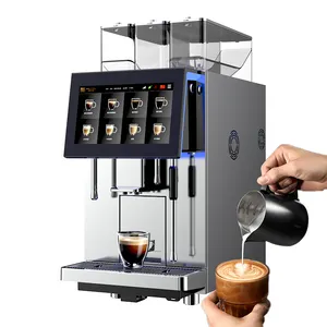 Profesyonel 11.2 "dokunmatik ekran akıllı köpürtücü yapmak süt köpüğü kahve makinesi makinesi tam otomatik kahve makinesi ticari