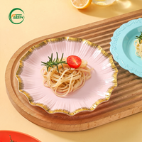 Assiettes décoratives rigides en plastique PS de qualité professionnelle Flash, bord vif, pour traiteur et événements spéciaux