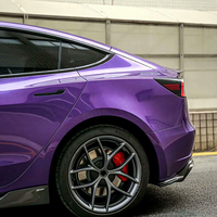 Vinyle de covering automobile PET Cast HD brillant métallisé bleu mauve 1,52x16m/5x55ft, vente en gros, usine de Guangzhou, un rouleau complet, autocollants pour voiture