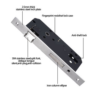 Serrure de <span class=keywords><strong>porte</strong></span> à mortaise en acier inoxydable SUS304 conforme à la norme CE, <span class=keywords><strong>entraxe</strong></span> de 45 mm, distance entre les centres de 85 mm, 3 clés, polie, antivol, grade 2 ANSI - Product Image 3