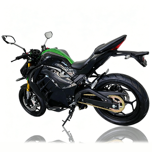 Moto électrique de course urbaine sans carénage, style bestial, noir et vert contrastant, design sportif, haute puissance, 160 km/h, 96V - Product Image 5
