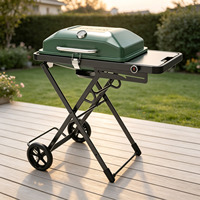 Barbecue à gaz pliable compact extra large en gros d'usine avec grande surface de cuisson, grill d'extérieur avec plaque de cuisson en aluminium