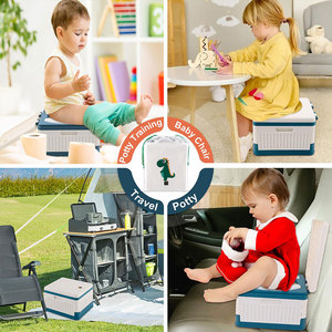 2024 SUNNUO nuovo da esterno in plastica portatile di emergenza per bambini vasino wc da <span class=keywords><strong>campeggio</strong></span> da viaggio sedile pieghevole per allenamento - Product Image 5