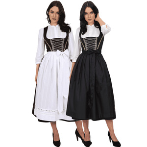 Nuovo Costume Oktoberfest Bavarese per Donne in Bianco e Nero, Abito da Carnevale e Festival in Due Colori - Product Image 1