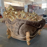 Canapé traditionnel antique de luxe Canapé en velours classique Ensemble de canapés baroques sculptés à la main