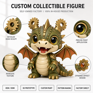Figurine de <span class=keywords><strong>dragon</strong></span> personnalisée en vinyle, jouet artistique, figurine d'action de collection OEM ODM, produit d'usine - Product Image 1