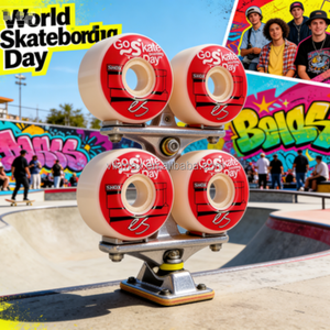 Ruedas de Skateboard Personalizadas con Temática del Día del Skateboard, Ruedas de Skateboard de PU de Alto Rebote de 52 mm y 100A - Product Image 3