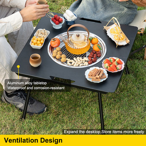 Table de camping pliante réglable en hauteur, barbecue extérieur portable en aluminium extensible sur mesure - Product Image 4