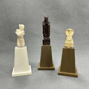 ZWD3R الفولاذ المقاوم للصدأ مفتاح رسالة تمثال قديم ثابت شفرة سكين 3D تخصيص تصميم نحت سكين منحوتات مع حامل - Product Image 2