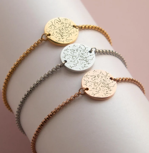 18k placcato in oro personalizzato <span class=keywords><strong>mappa</strong></span> stella per data bracciale inciso 1 ° anniversario ciondolo braccialetto personalizzato gioielli all'ingrosso - Product Image 2