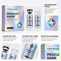 Caja de Embalaje para Frascos Farmacéuticos de Papel Artístico con Brillo y Estampado en Relieve Ecológica Personalizada al por Mayor con Bandeja Insertable de Plástico Transparente