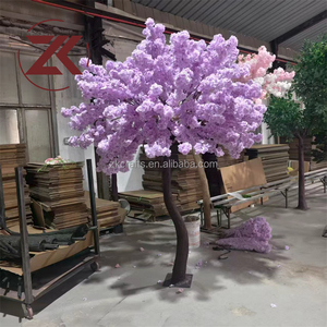 Arbre à fleurs de <span class=keywords><strong>cerisier</strong></span> artificiel en soie violette Sakura, grand modèle, <span class=keywords><strong>prix</strong></span> d'usine ZKAI, décoration de mariage - Product Image 1