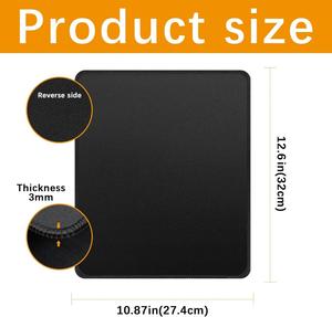 Tapis de souris noir personnalisé avec logo, bord cousu, base en caoutchouc antidérapante texturée de 3 mm, idéal pour le bureau et la maison (vente en gros) - Product Image 2