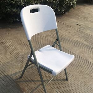 Chaises pliantes en plastique blanches, économiques, pour l'extérieur, en métal, pour conférences, mariages, vente en gros - Product Image 2