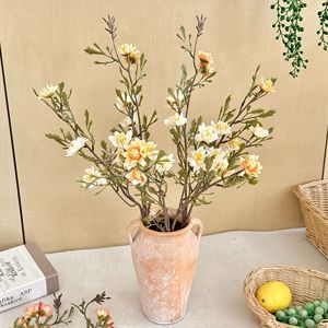 Bouquet de chrysanthèmes artificiels Yasunobu, orange, rouge, marron, blanc, en soie, décoration d'automne, décoration de table de salon - Product Image 3