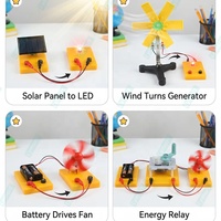 Kit d'expérimentation de conversion d'énergie LYMART : Panneau solaire, éolienne, ventilateur, générateur manuel, support de batterie, module interrupteur LED