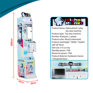 Machine à griffes à prix compétitif grue jouet facile à utiliser pour 1 joueur grue en peluche avec système de lecteur de cartes - Product Image 2