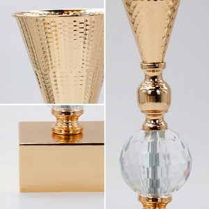 Vase trompette doré en métal pour petites compositions florales, décoration de table de mariage, vente en gros <span class=keywords><strong>LuJa</strong></span> XMD-1088E - Product Image 6
