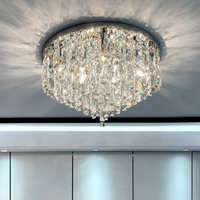 Plafonnier en acier inoxydable cristallin, design moderne et épuré, indice de protection IP33, alimentation CA, éclairage LED pour chambre principale, salon, luxe