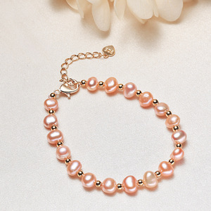 Manufacturer Direct Supply Simple Orange Fashion Cuff <b>Bracelet</b> <b>for</b> <b>Girls</b> Freshwater Irregular Baroque Pearl Zhuji Real Pearl - Product Image 2
