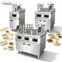 Olla Eléctrica Automática para Cocinar Fideos con Elevación, Máquina de Cocinar Fideos de 3, 6 o 9 Cabezas, Olla para Fideos Eléctrica/a Gas, Equipo de Cocina