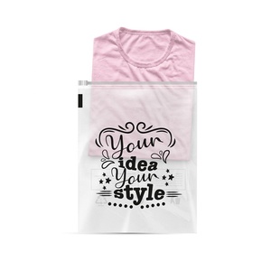 Custom Printed <b>Biodegradable</b> PVC Frosted Zipper Bag with Valve Sealing Handle for Clothing - Product Image 1