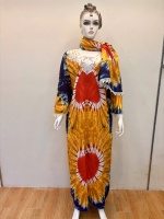 Nouvelle Collection 2026 : Kaftan Boubou Africain Grande Taille pour Femme Noire, en Coton, Manches Amples, Imprimé Estival, Robe Longue avec Dentelles
