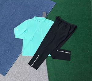 Ensemble de sport pour hommes à manches longues, demi-zippé, <span class=keywords><strong>haute</strong></span> qualité, séchage rapide, respirant, anti-transpiration, avec pantalon - Product Image 3