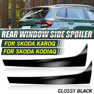Paire d'ailes de spoiler latérales verticales noires brillantes pour vitre arrière Skoda Karoq et Skoda KODIAQ – Pièces de rechange automobiles, spoilers et ailes - Product Image 1