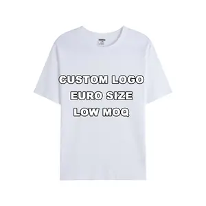 Groothandel Hoge Kwaliteit Unisex T-Shirts Custom Katoen Heren Korte Mouwen Multicolor Euro Maat T-Shirt