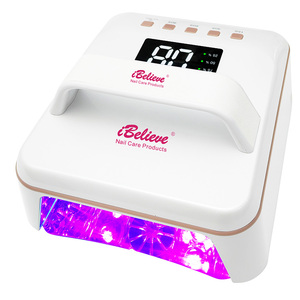 Lampe à ongles UV LED sans fil IBelieve Pro, rechargeable, avec ventilateur, pour deux mains, fournitures pour ongles, lampe avec batteries rechargeables - Product Image 1