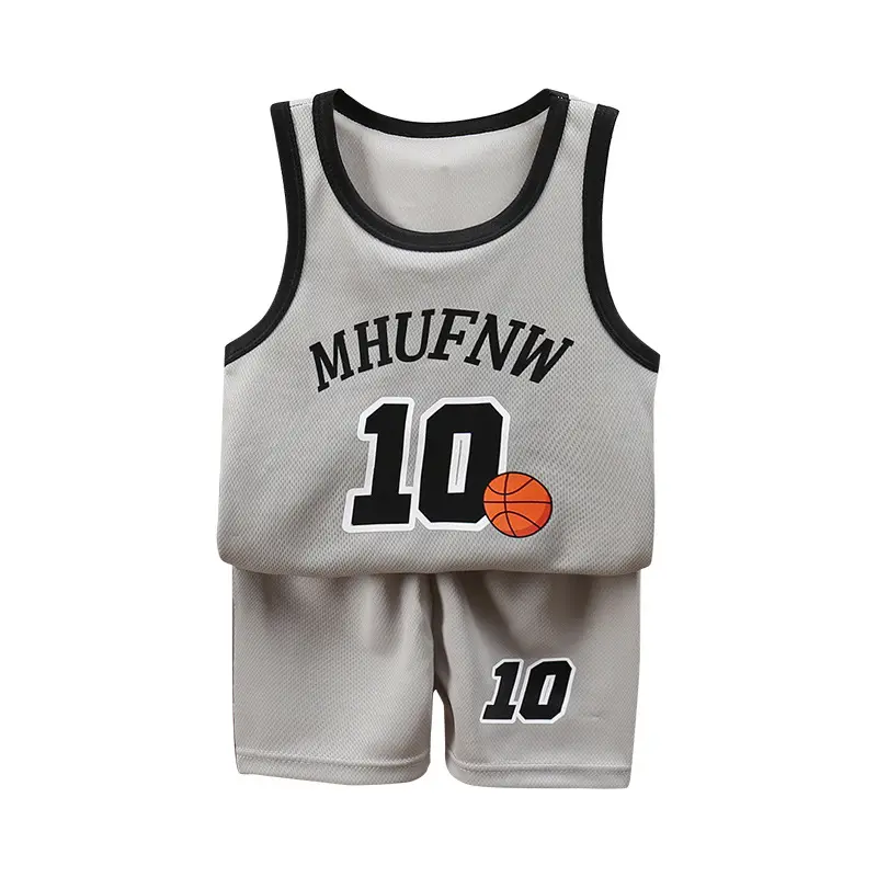 Toddler Tracksuit Clothing Sets Kids Boy Clothes Summer Outfit Baby Boy Girl Letters Tank Top Shorts Kids Basketball Jersey