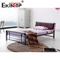 Lit superposé convertible et pliable avec échelle, escalier et rangement, structure en fer pour hôtel, école et usage domestique