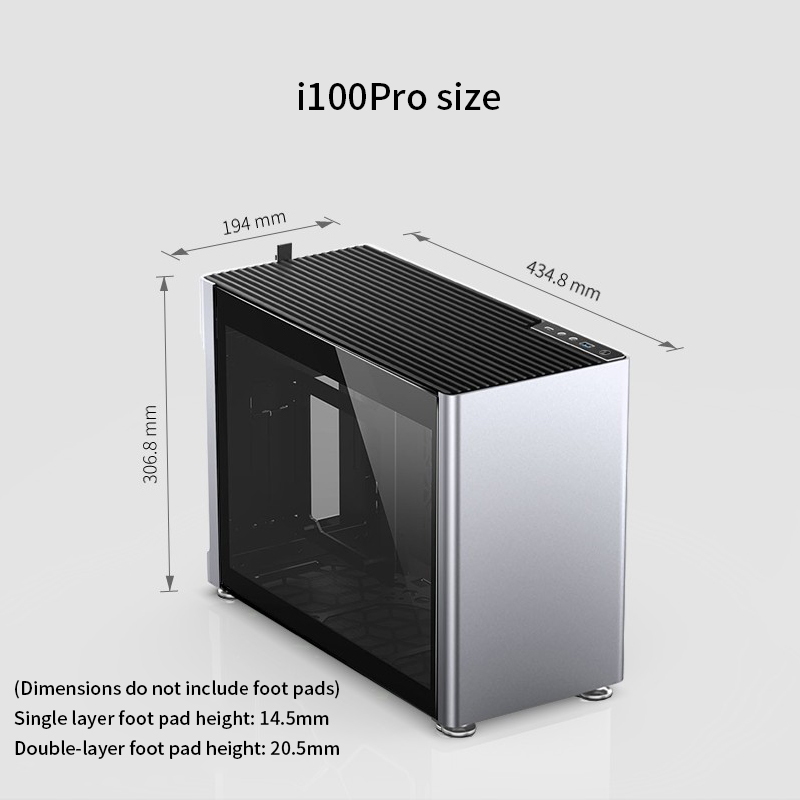 Jongsbo — boîtier pour ordinateur de bureau I100 Plus mini ITX, Support 280, Transparent avec refroidissement à eau