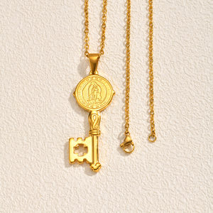 Collier avec pendentif en acier inoxydable 316L, Saint Benoît, Vierge de Guadalupe, protection religieuse, bijoux catholiques, cadeau - Product Image 4