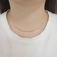 AU585 or 14K or plat serpent chaîne en or massif pour femmes hommes chaîne mode serpent chaîne collier bijoux fins