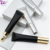 Gloss à lèvres liquide longue tenue de luxe à marque privée, applicateur en céramique, tube souple, haute pigmentation, végétalien, hydratant et repulpant