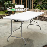 Table rectangulaire pliante en plastique HDPE PP durable et moderne en gros, légère et pliable pour mobilier d'extérieur