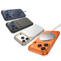 Nouveauté GKK pour 17 Pro Max Étui de téléphone portable magnétique TPU+PC Design couleur unie Protection 360° Charge sans fil