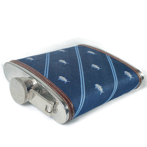 Petaca Personalizada de Acero Inoxidable de 6 oz con Diseño de <span class=keywords><strong>Pez</strong></span> Azul, con Bolsillo para <span class=keywords><strong>Vino</strong></span> de Cuero Tono Masculino, Tema Deportivo, PU - Product Image 3