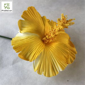 Têtes de fleurs artificielles Hibiscus Rosa pour bricolage Clip de couronne Décoration d'hôtel de mariage Arrangement floral - Product Image 5
